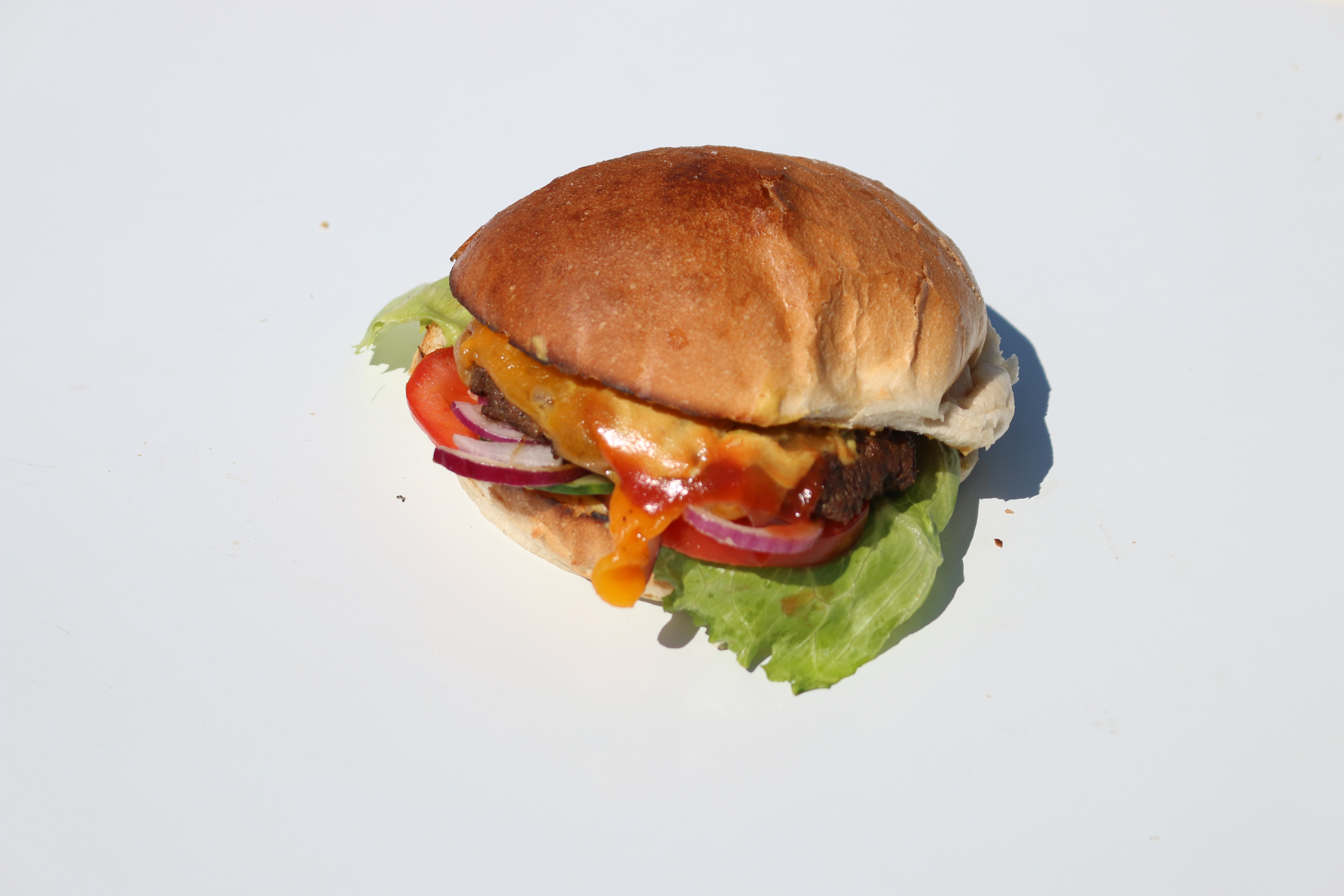 hand-made hamburger
